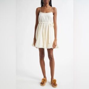 Ulla Johnson Beatriz Dot Jacquard Cotton White Pristine Mini Dress Size 10 NWT